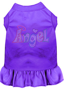 Technicolor Angel Rhinestone Pet Dress - Purple