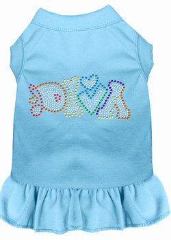 Technicolor Diva Rhinestone Pet Dress - Baby Blue