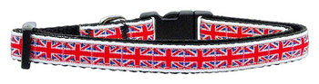 Tiled Union Jack(uk Flag) Nylon Dog Ribbon Collar