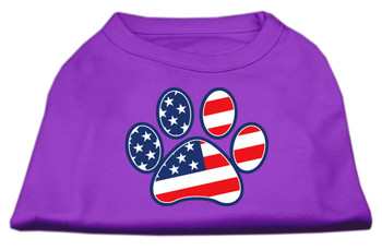 Patriotic Paw Screen Print Shirts - Purple
