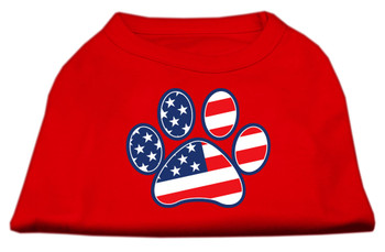 Patriotic Paw Screen Print Shirts - Red