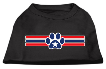 Patriotic Star Paw Screen Print Shirts - Black