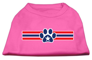 Patriotic Star Paw Screen Print Shirts - Bright Pink