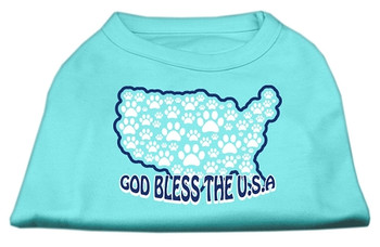 God Bless Usa Screen Print Shirts - Aqua