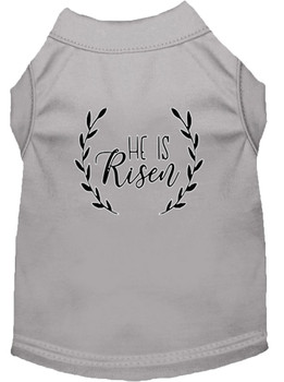 He Is Risen Screen Print Dog Shirt - Grey