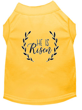 He Is Risen Screen Print Dog Shirt - Yellow