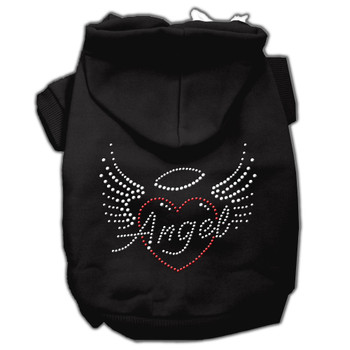 Angel Heart Rhinestone Hoodies - Black