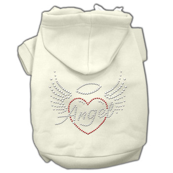 Angel Heart Rhinestone Hoodies - Cream