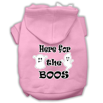 Here For The Boos Screenprint Dog Hoodie - Light Pink