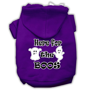 Here For The Boos Screenprint Dog Hoodie - Purple