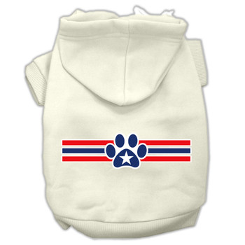 Patriotic Star Paw Screen Print Pet Hoodies - Cream