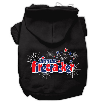 Little Firecracker Screen Print Pet Hoodies - Black