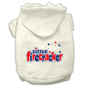 Little Firecracker Screen Print Pet Hoodies - Cream