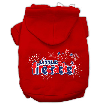 Little Firecracker Screen Print Pet Hoodies - Red