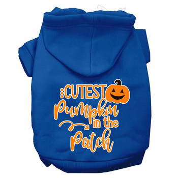 Cutest Pumpkin In The Patch Screen Print Dog Hoodie - Blue