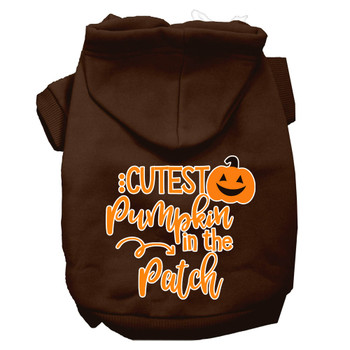 Cutest Pumpkin In The Patch Screen Print Dog Hoodie - Brown