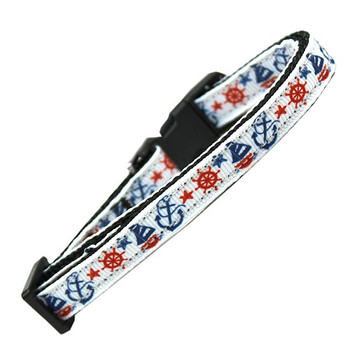 Anchors Away Nylon Ribbon Dog & Cat Collar image