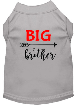 Big Brother Screen Print Dog Shirt - Grey