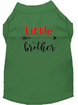 Little Brother Screen Print Dog Shirt - Green