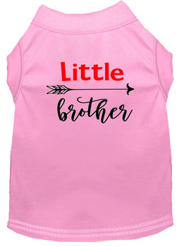 Little Brother Screen Print Dog Shirt - Light Pink