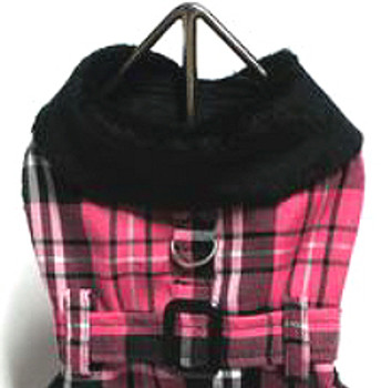 Pink & Black Plaid Dog Coat by Doggie Design