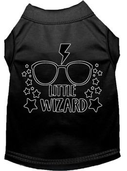 Little Wizard Screen Print Dog Shirt - Black