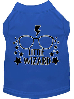 Little Wizard Screen Print Dog Shirt - Blue