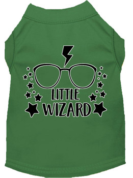 Little Wizard Screen Print Dog Shirt - Green