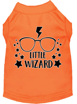 Little Wizard Screen Print Dog Shirt - Orange
