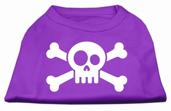Skull Crossbone Screen Print Shirt - Purple