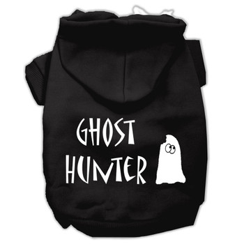 Ghost Hunter Screen Print Pet Hoodies - Black With Cream Lettering