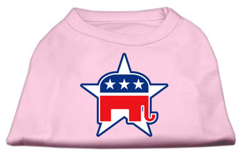 Republican Screen Print Dog Shirt - Light Pink