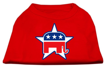 Republican Screen Print Dog Shirt - Red