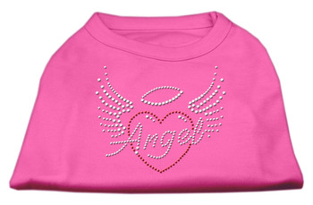 Angel Heart Rhinestone Dog Shirt - Bright Pink