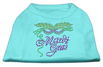 Mardi Gras Rhinestud Shirt - Aqua