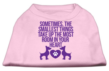 Smallest Things Screen Print Dog Shirt - Light Pink