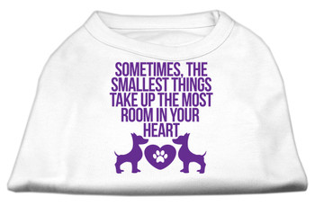 Smallest Things Screen Print Dog Shirt - White