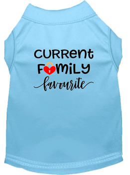Family Favorite Screen Print Dog Shirt - Baby Blue