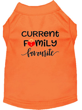 Family Favorite Screen Print Dog Shirt - Orange