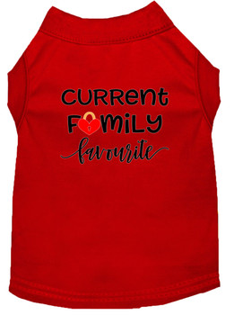 Family Favorite Screen Print Dog Shirt - Red