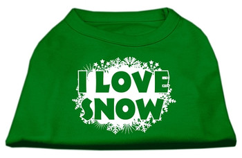 I Love Snow Screenprint Shirts - Emerald Green