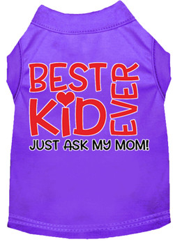 Ask My Parents Screen Print Dog Shirt - Purple