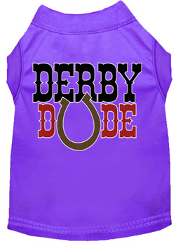 Derby Dude Screen Print Dog Shirt - Purple