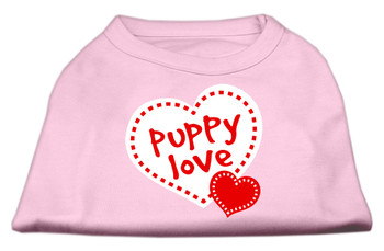 Puppy Love Screen Print Dog Shirt - Light Pink