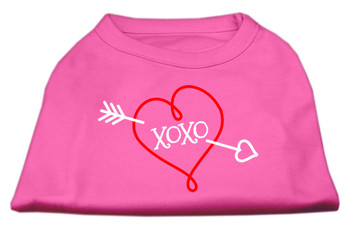 Xoxo Screen Print Shirt - Bright Pink