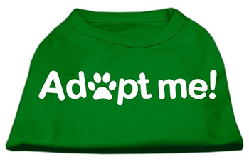 Adopt Me Screen Print Dog Shirt - Green