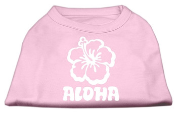 Aloha Flower Screen Print Shirt - Light Pink