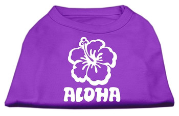 Aloha Flower Screen Print Shirt - Purple