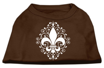 Henna Fleur De Lis Screen Print Shirt - Brown