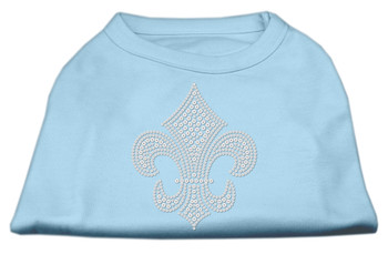 Silver Fleur De Lis Rhinestone Shirts - Baby Blue